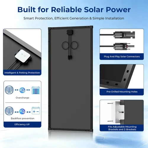 Vista 4 de 200 paneles solares del vatio N-tipo 18BB el panel solar 25,6% de alta Negro