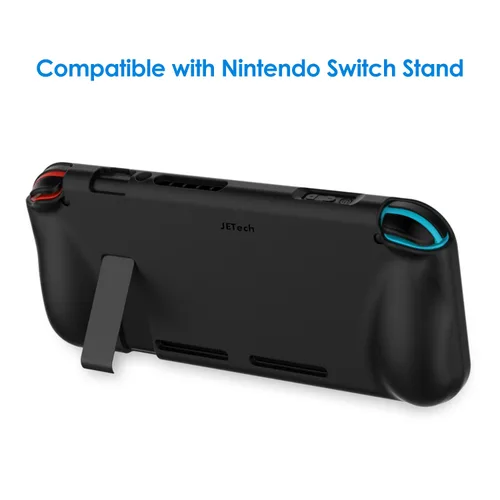 Vista 5 de JETech Protective Case for Nintendo Switch 2017, Grip Cover with Shock-Absorption and Anti-Scratch Design (Black)