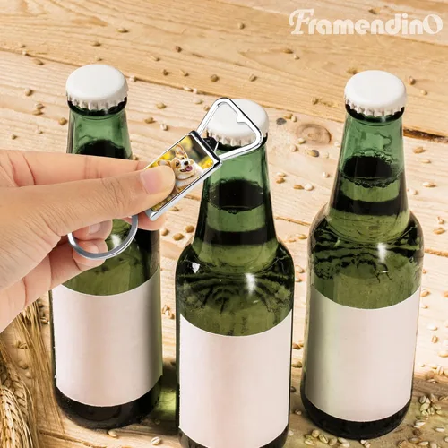 Vista 3 de Framendino, Sublimación Blanks Llaveros Metal Abrebotellas Transferencia Rectángulo Aluminio Llavero Llaveros