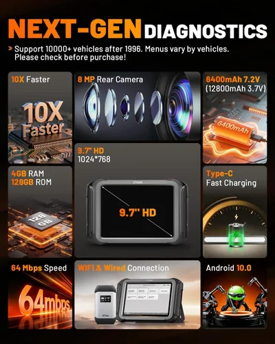 Vista 8 de XTOOL D9S Topology Mapping OBD2 escáner, codificación ECU, PMI, actualización gratuita de 3 años Wireless Bidirectional Automotive Diagnostic Scan