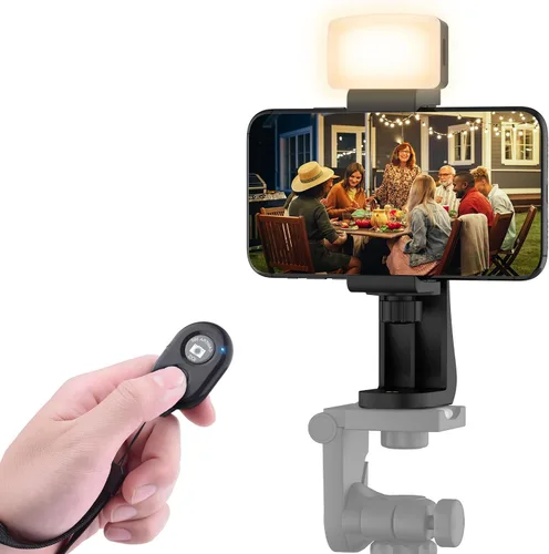 Vista 9 de Adaptador universal de trípode para teléfono con control remoto de cámara inalámbrico, soporte para teléfono celular con abrazadera ajustable