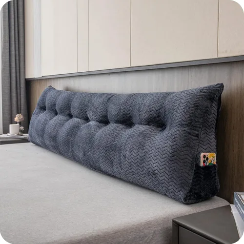 Vista 10 de Cabecera triangular grande, respaldo de cuña y soporte de posicionamiento, almohadas de lectura, almohadas de cuña para cama de día con funda