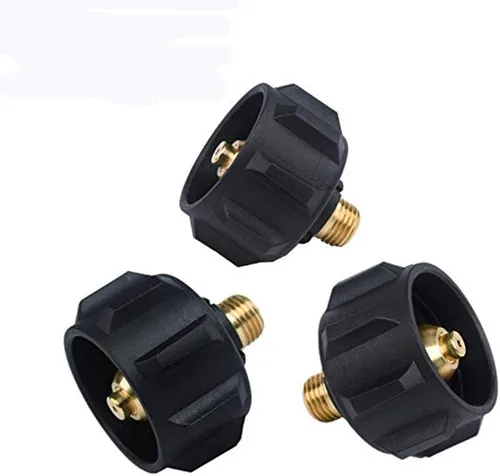 Vista 5 de GasSaf Tapón adaptador de tanque de gas propano POL de nariz suave con exceso de flujo X 1/4 pulgadas macho rosca de tubería (2 piezas)