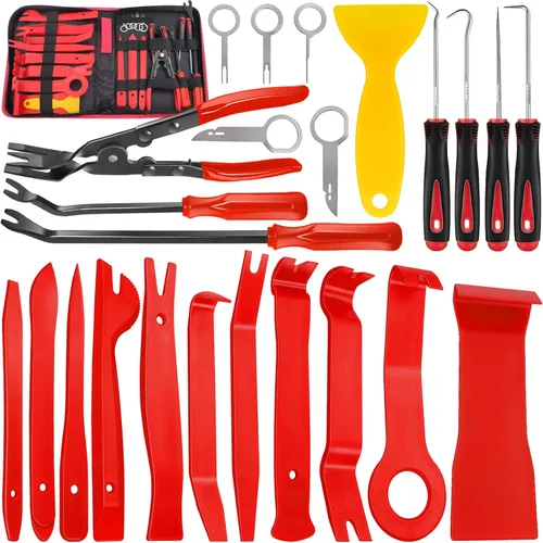 Vista 10 de Keze 7 Piezas Herramienta de Palanca de Extracción de Molduras de Plástico Automotrices y Kit de Alicates Extractores de Clips para Extracción