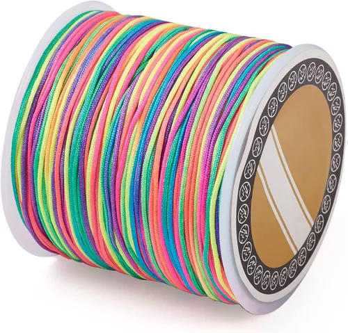Vista 20 de Cheriswelry 8 rollos de 49 yardas/rollo de 0.031 in de hilo de nailon para macramé, cordón de nudo chino para pulsera tejida personalizada