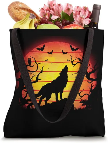 Vista 4 de Bolsa de mano para ratón, para fiesta de Halloween, lobo de medianoche