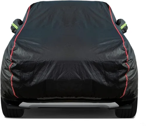 Vista 11 de Funda de Coche Transpirable de Nuevo Material, Funda Impermeable para Coche, Puertas con Candados y Cremalleras, Protección UV Impermeable