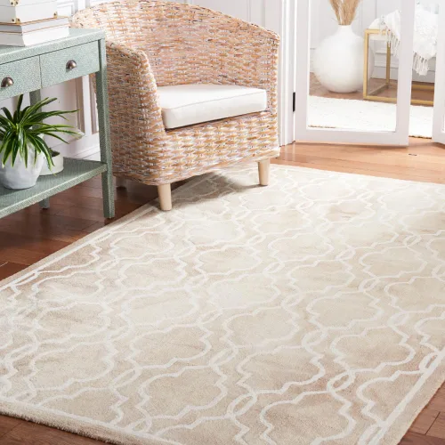 Vista 46 de SAFAVIEH Dip Dye Collection DDY539G - Alfombra decorativa de lana prémium hecha a mano con acuarela marroquí de 2 x 3 pies, color beige/marfil