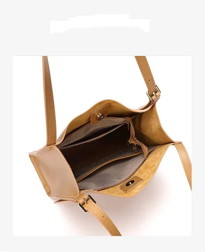 Vista 4 de Aiwanning - Bolso de piel auténtica para mujer, bolso de hombro, bolso de mano