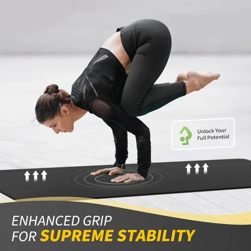 Vista 7 de CAMBIVO Tapete de yoga para mujeres, hombres y niños, 1/3, 1/4 y 2/5 pulgadas, extra grueso, antideslizante, 72 x 24 pulgadas, tapete de yoga