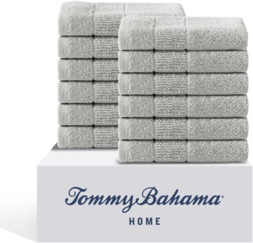 Vista 23 de Tommy Bahama - Toallas de baño, 100% algodón suave y absorbente, resistentes a la decoloración y a la decoloración, toallas de baño de peso medio