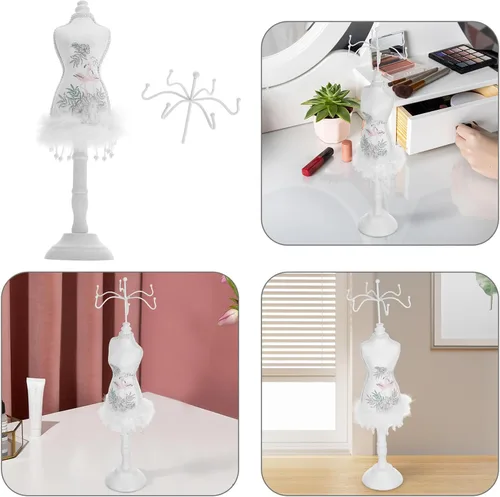 Vista 8 de Hemoton Jewelry Display Rack Mannequin Large Human Shape Necklace Hanging Organizer Bangle Bracelet Storage Stand for Earrings Rings Accessories