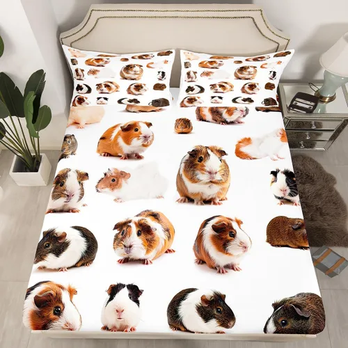 Vista 40 de Erosebridal Juego de sábanas de ratas para niños, tamaño Queen, juego de ropa de cama con diseño de roedores de ratón, divertido diseño de animales