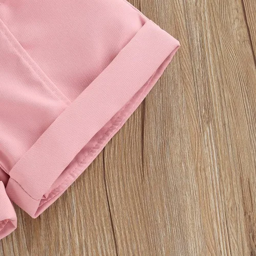 Vista 151 de TheFound Trajes de verano para niñas pequeñas, sin mangas, de punto acanalado, halter, pantalones cortos, ropa para recién nacidos, conjunto de 3