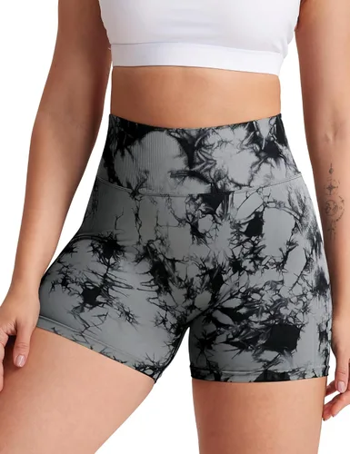 Vista 5 de YEOREO - Shorts de ciclismo para mujer, sin costuras, con cintura alta, para entrenamiento, yoga y gimnasio, estilizan tu figura