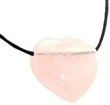 Vista 3 de Corazones de cuarzo rosa perforados laterales 1.181in Corazón de cristal único
