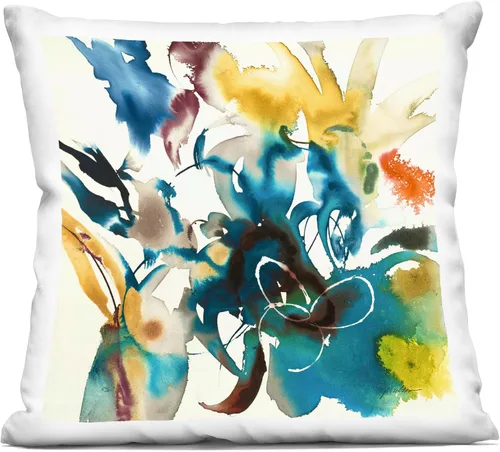 Vista 16 de Stupell Industries - Orange Coral Pattern Indoor Pillow, 18 x 18 - Made in USA - By Gail Fraser