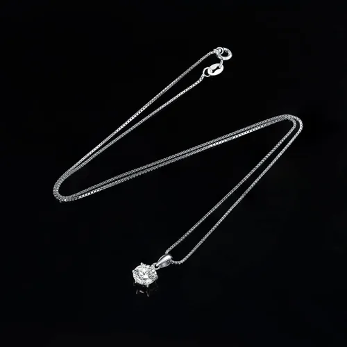 Vista 5 de JewelryPalace Collar redondo con colgante de moissanita solitario de 1 unidad, 2 quilates, 3 quilates, para mujer, plata de ley 925 con diamantes