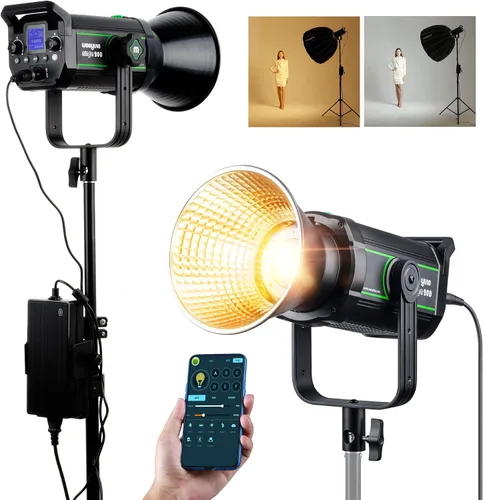Vista 9 de Kit de iluminación de video LED de 80W/7800LM, montaje Bowens COB Continuous Film Lighting Studio Monolight para fotografía de moda de productos