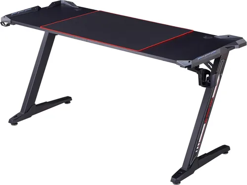 Vista 15 de Homes: Inside + Out Kindira - Escritorio moderno de acero para juegos con puertos USB, alfombrilla de mouse de PC y portavasos giratorio