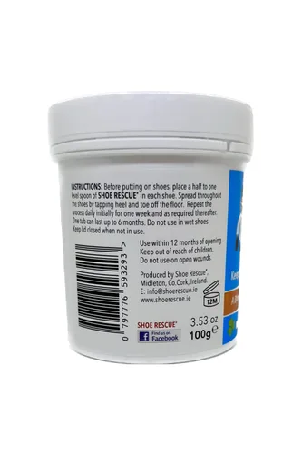 Vista 3 de Shoe Rescue Foot And Shoe Powder 100G - Removedor y eliminador de olores de pies - Desarrollado por un podólogo registrado es un remedio desodorante