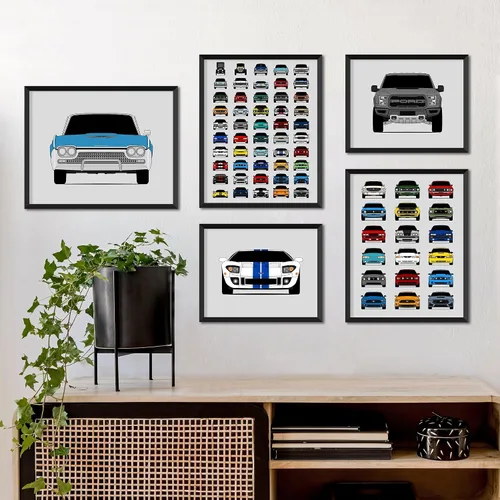 Vista 5 de Custom Car Posters Handmade Poster compatible with Ford Mustang GT (2024-Present) S650 Print Wall Art Décor - 8x10 Metallic Print (Unframed)