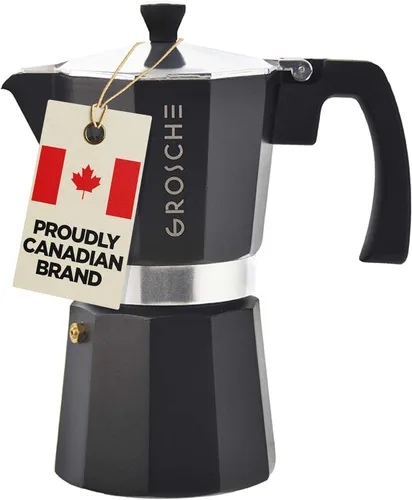 Vista 20 de GROSCHE Milano - Cafetera Moka para estufa, olla de expreso para 3 tazas de café, 5 oz, color negro - Cafetera cubana para estufa, cafetera Moka
