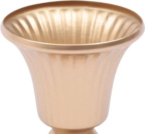 Vista 6 de 10 jarrones dorados para centros de mesa, decoración de mesa de boda para recepción, soporte de flores para el hogar, ceremonia, eventos de Navidad