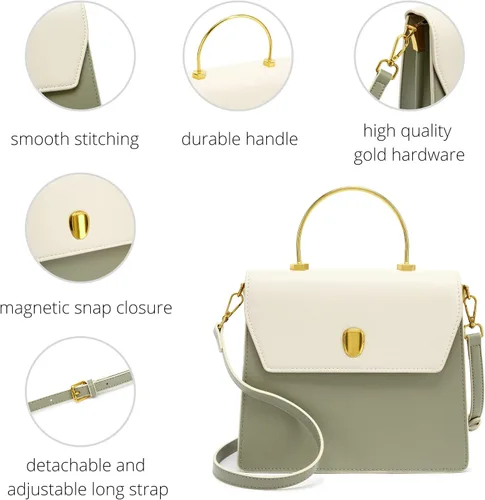 Vista 5 de Scarleton Gold Top Handle Satchel Purses for Women, Handbags for Women, Crossbody Bags for Women, Shoulder Bag Purse, H2084