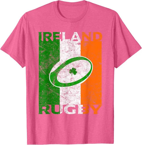 Vista 34 de Camiseta de rugby irlandés con la bandera de Irlanda, regalo vintage Negro