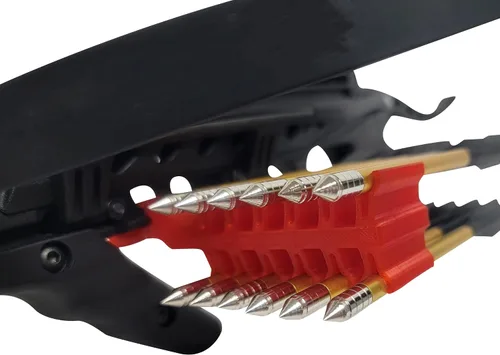 Vista 5 de SAS Pistol Crossbow Quiver 3D Printed 12 Bolts Holder Weaver Mounting Kit Negro