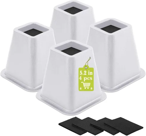 Vista 21 de Paquete de 12 elevadores de muebles de 1 pulgada, elevadores de cama ajustables resistentes para mesa, escritorio, sofá, gabinete, marco de cama