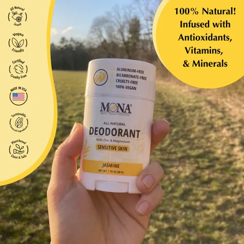 Vista 3 de MONA BRANDS - Desodorante natural para mujeres y hombres, para pieles sensibles, sin aluminio ni bicarbonato de sodio