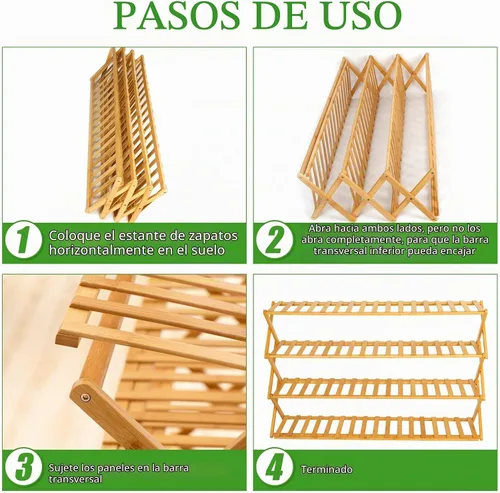 Vista 7 de Choclaif Zapateros independientes para armario, zapatero de bambú para dormitorio, entrada, pasillo, armario, sala de estar (5 niveles)