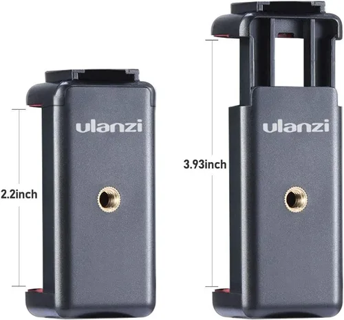 Vista 2 de ULANZI ST-07 Soporte de trípode para teléfono con soporte de zapata fría para micrófono, luz de video LED, tornillo de trípode de 1/4 pulgadas