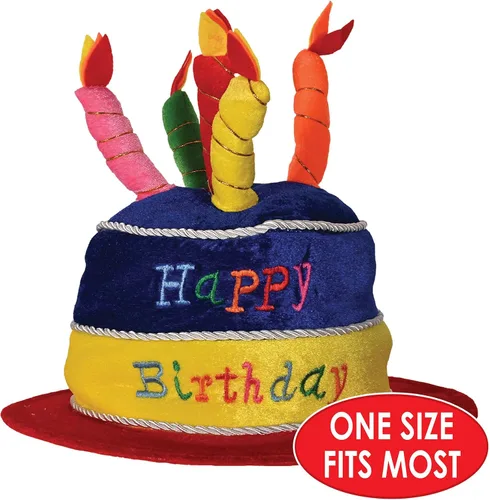 Vista 3 de Beistle Gorro de peluche para pastel de feliz cumpleaños