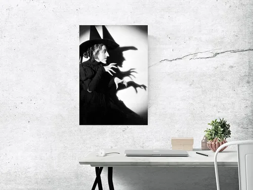 Vista 2 de Póster de la bruja malvada del oeste, el mago de onzas Película clásica de Hollywood, blanco y negro, decoración del hogar, arte de pared