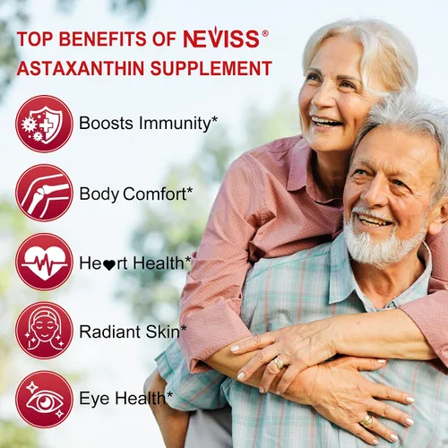 Vista 5 de Suplementos de astaxantina de 24 mg, suministro para 5 meses – Aceite de coco MCT, fuente de microalgas frescas con aceite de semilla de uva