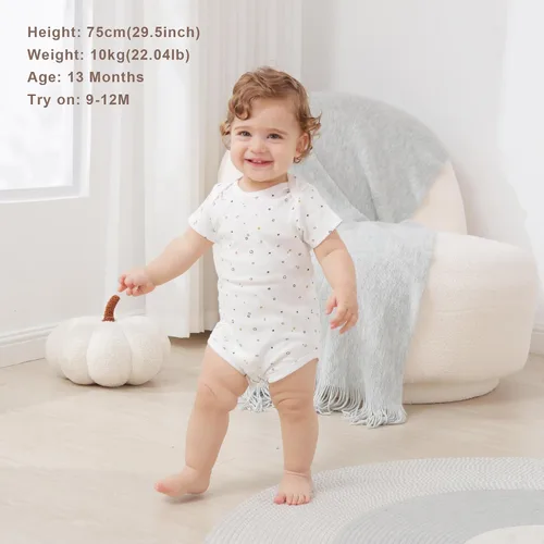 Vista 3 de Minicoco Body unisex para bebé, multipacks súper suave, ropa interior para bebé recién nacido a bebé, 100% algodón