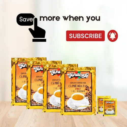 Vista 4 de Vinacafe Paquetes de café instantáneo 3 en 1 auténtico sabor vietnamita, mezcla equilibrada de café de tostado medio para una preparación rápida