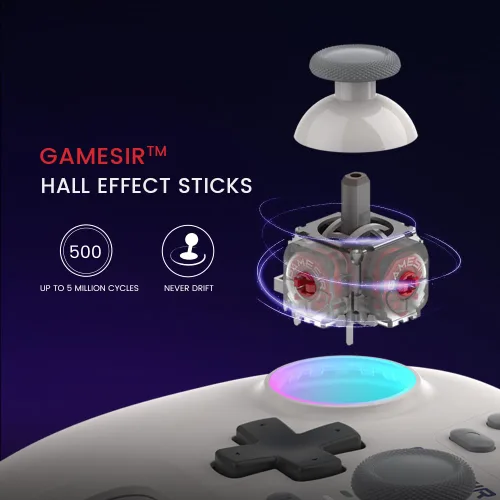 Vista 5 de GameSir Nova Wireless Switch Pro Controller - Switch/Lite/OLED, Hall Effect Joysticks, RGB LED, Turbo, Programmable, Motion Control, Wake Up