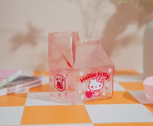 Vista 8 de Hello Kitty Sanrio - Cartón de leche de fresa, jarra pequeña para crema Capacidad para 12 onzas