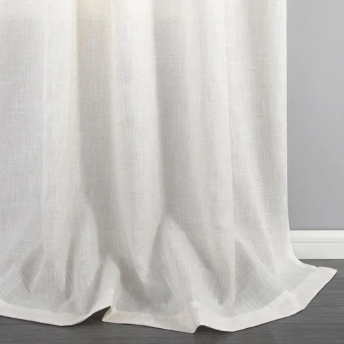 Vista 39 de KOUFALL Juego de 2 cortinas de puerta francesa, cortinas de lino para puerta/ventana, cortina transparente boho para cristal lateral delantero