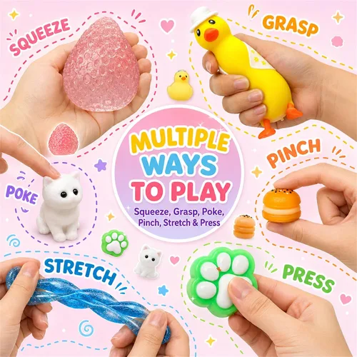 Vista 8 de 15Pcs Taba Squishy Pack Fidget Toys, Squishies Stress Relief Toys for Kids 15