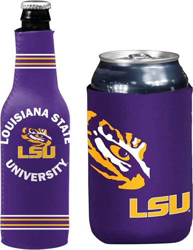 Vista 9 de College Team Color Logo Can & Bottle Holder Insulator Beverage Cooler Set