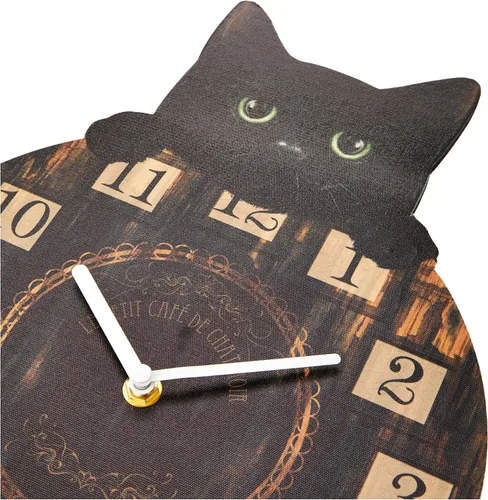 Vista 2 de Nemesis Now Gatito Tickin' Reloj 9.8 in Marrón
