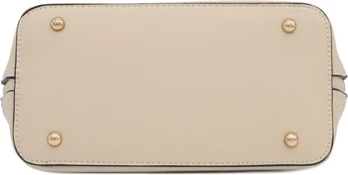 Vista 5 de Bolso de mano clásico Saffiano abovedado con cremallera perimetral Beige