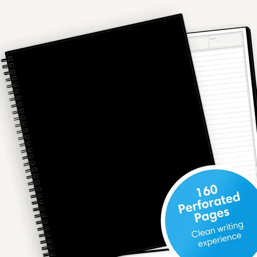 Vista 2 de Blue Sky Smart Notes - Cuaderno profesional, encuadernación Wire-O, 8.5 x 11 pulgadas, negro (14713)