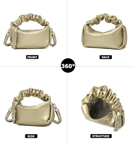 Vista 2 de KingTo Bolso pequeño de hombro para mujer, bolso de mano suave de diseñador en la nube, bolso cruzado ligero
