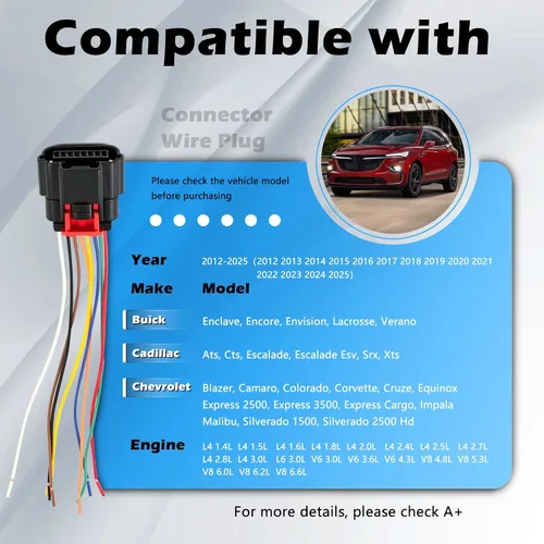 Vista 3 de PT3714 S2507 Sensor de flujo de aire masivo MAF Conector Arnés de cableado
